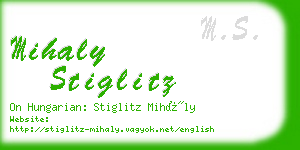 mihaly stiglitz business card